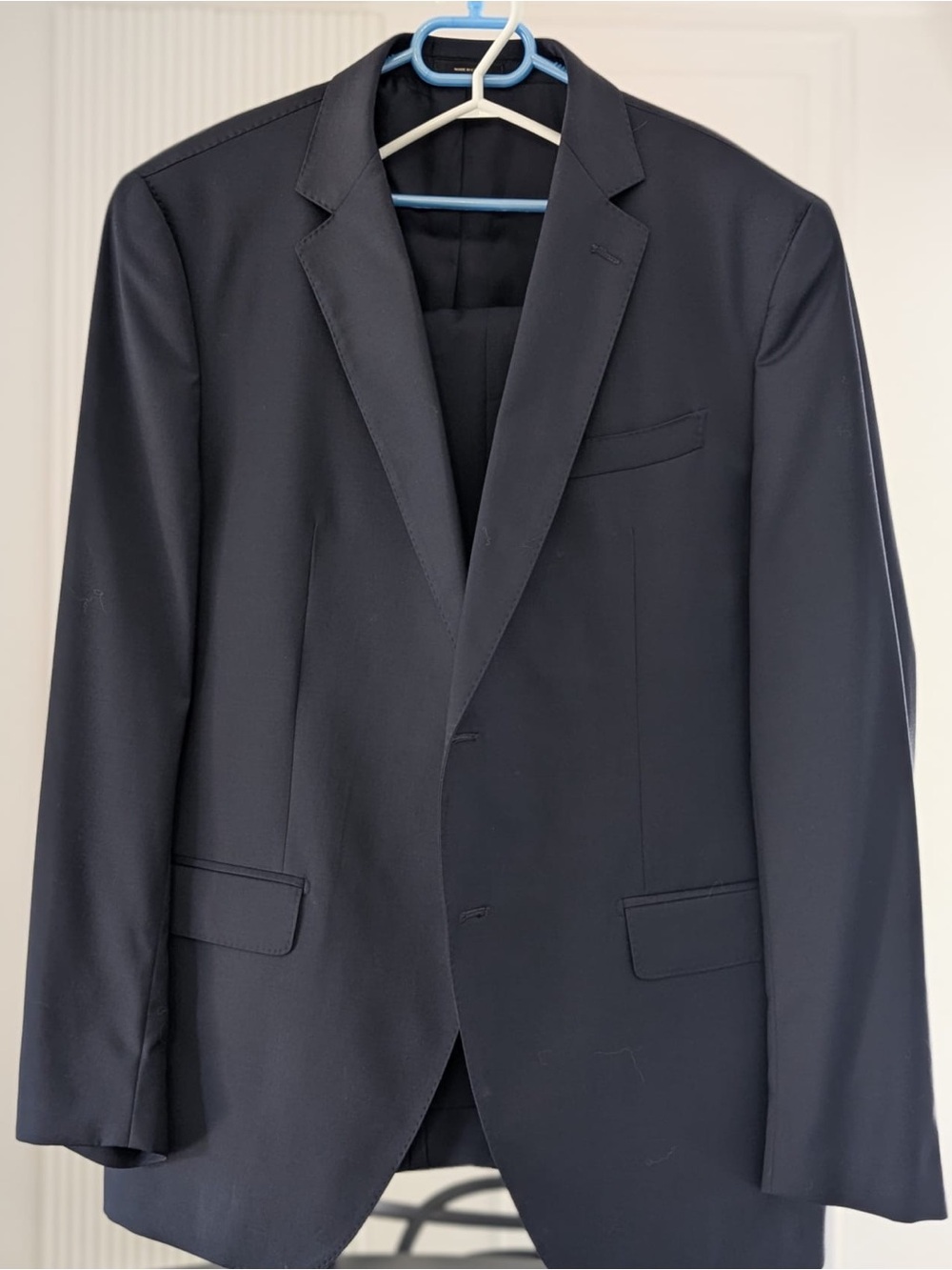 Massimo Dutti Navy Single-Breasted Men's Suit Jacket